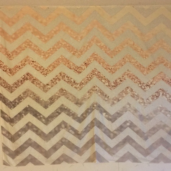 Glitter Gold Chevron Wall Tapestry - Picture 6 of 6